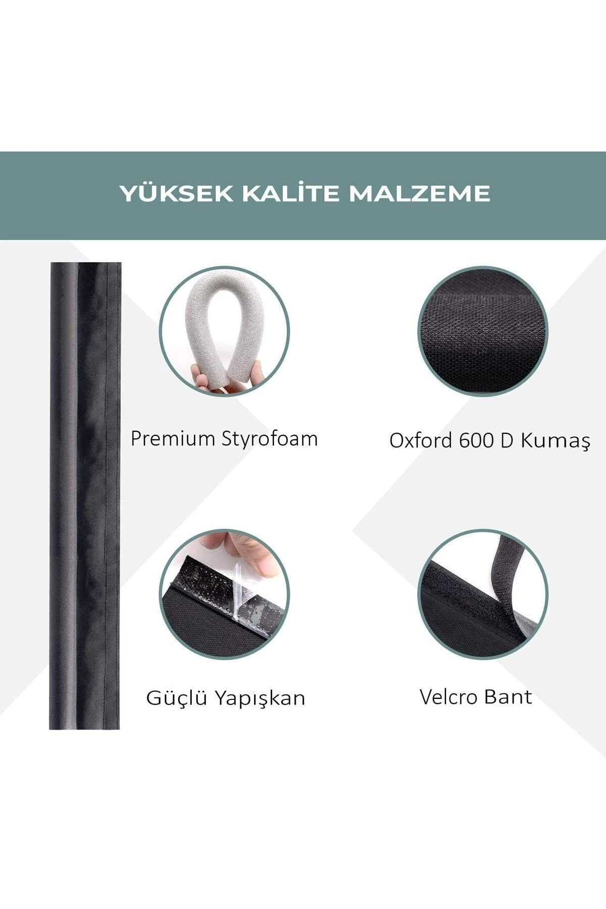 Kapı Altı Rüzgar Önleyici Sünger Kapı Altlığı Lüks Model Siyah Çelik Kapı