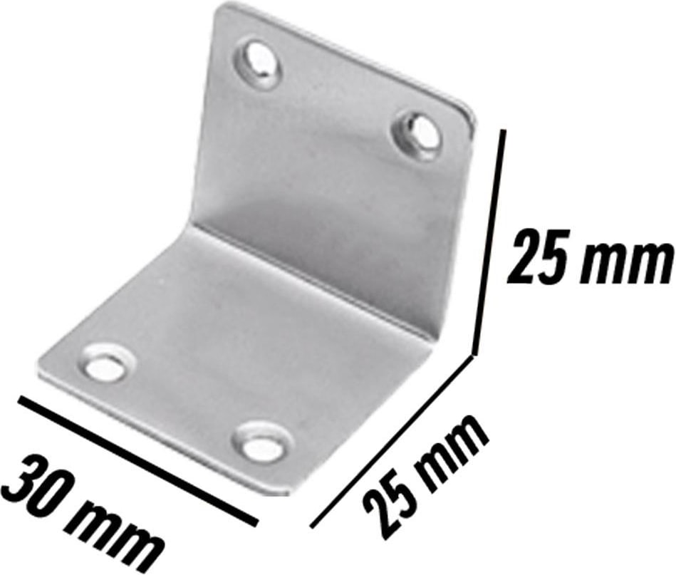 Mobilya Dolap Köşe Bağlantı Sabitleme L Gönye 30X25X25 mm (10 Adet)