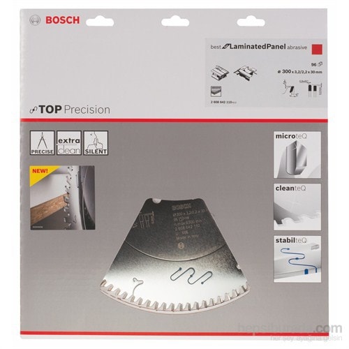 BOSCH - Best Serisi Hassas Kesim Aşındırıcı Kaplamalı Lamine Panel İçin Daire Testere Bıçağı - 300 X 30 X 3,2 Mm, 96 Diş