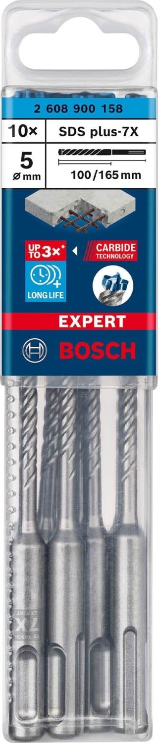 BOSCH Expert 5X165 mm 10’lu Yeni Sds Plus-7x Matkap Ucu 2608900158