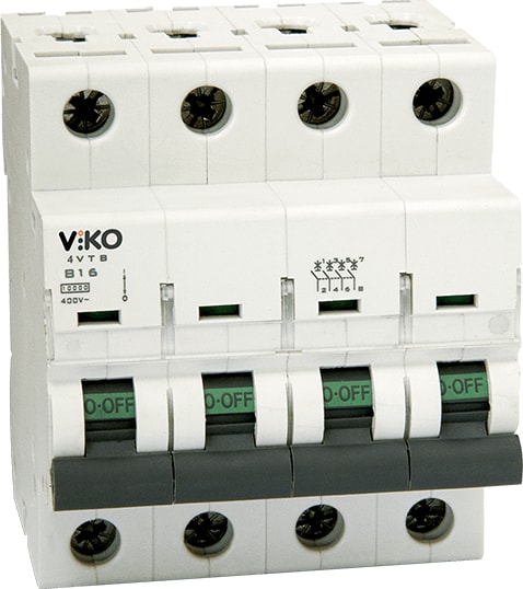 4X25 Amper 4 Fazlı C Tipi 4.5 Ka Otomatik Sigorta 4VTB-4C25
