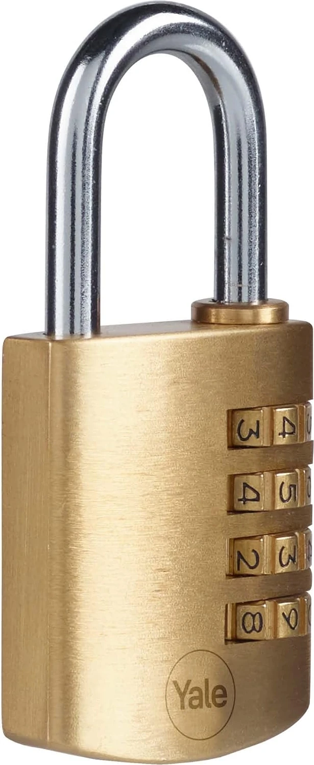 Y150B/40/130/1 Şifreli Pirinç Asma Kilit, Koruma, Çelik Halka, 4 Haneli Şifre, 40 Mm, Sarı