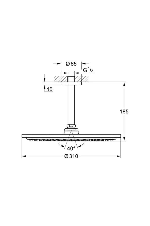 Rainshower Cosmopolitan 310 Tepe Duşu Seti 142 Mm, Tek Akışlı - 26067gl0