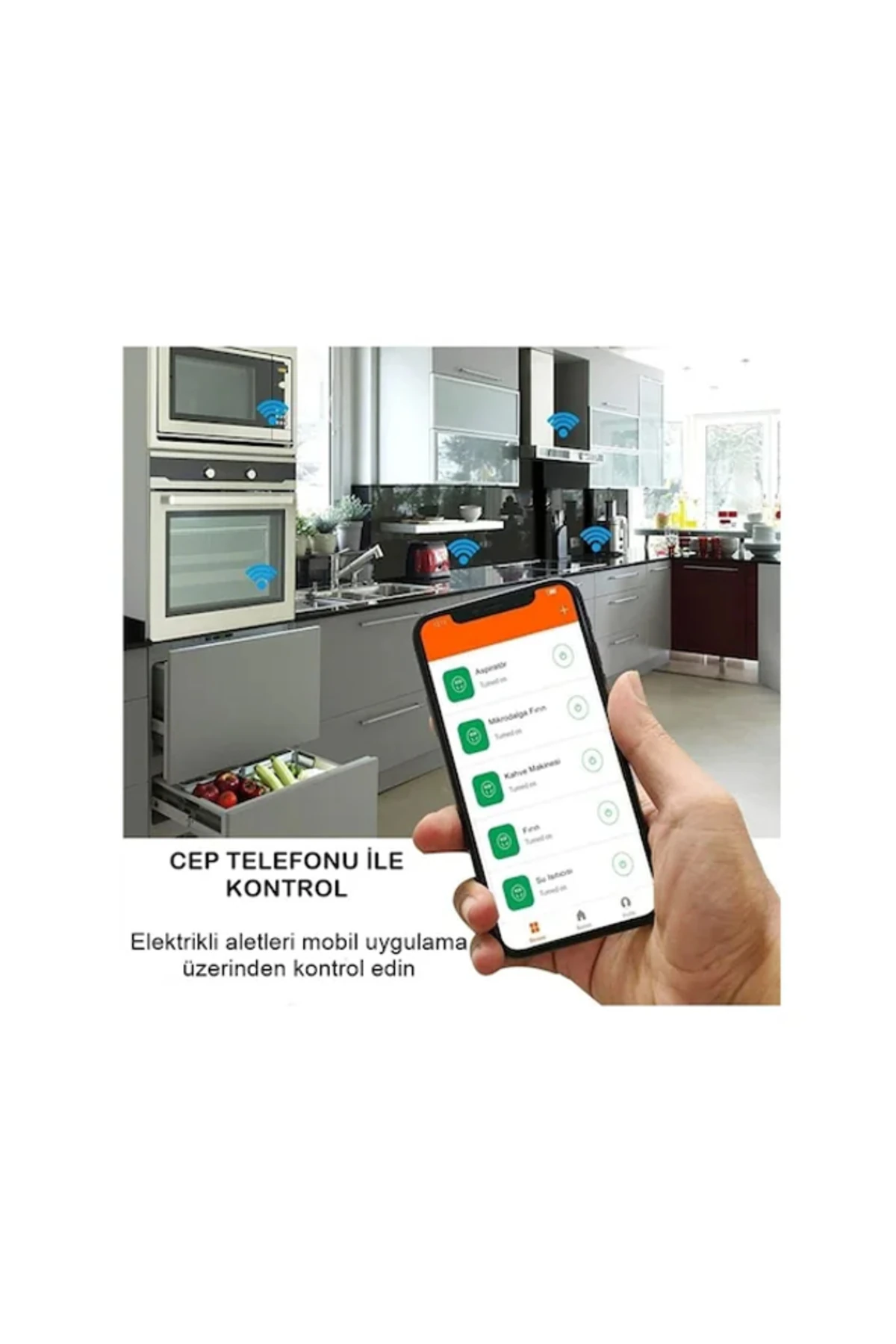 Telefon Kontrollü Akıllı Priz Wi-fi Destekli Akım Korumalı Priz