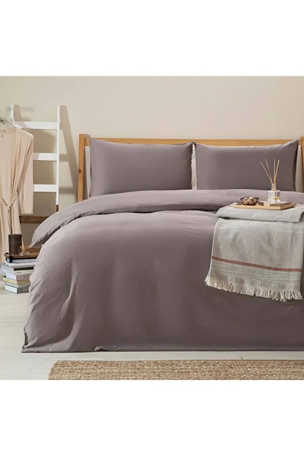 Alana Nevresim Seti Çift Kişilik 200x220 Cm Bej