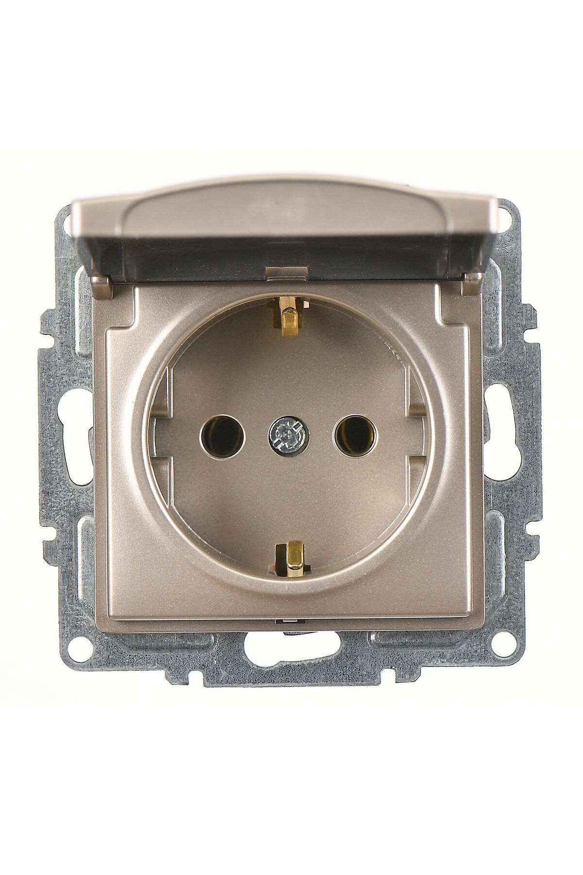 Visage Metalik Bej Kapaklı Topraklı Priz Mekanizma