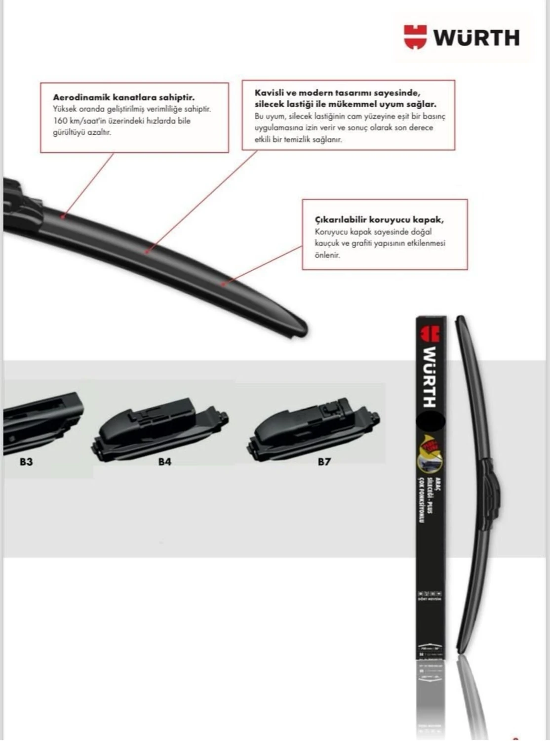 Dört Mevsim Araç Sileceği Plus 550 mm 22 In 9 Farklı Aparat Cam Sabunu Hediyeli