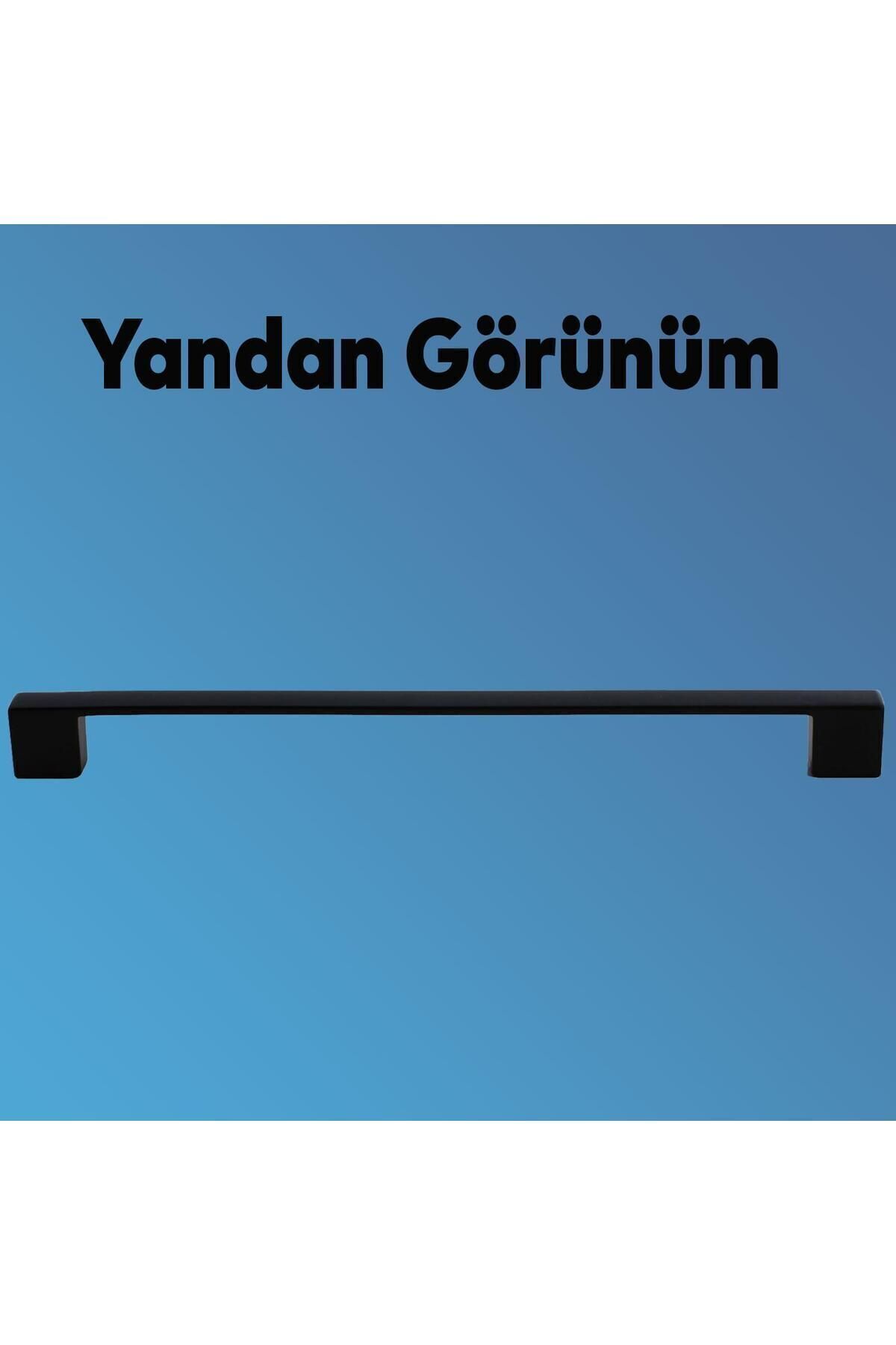 BADEM10 10 Adet Gölcük Düz Siyah Mobilya Mutfak Çekmece Dolap Dolabı Metal Kulpu Kulbu Kulpları 224 Mm