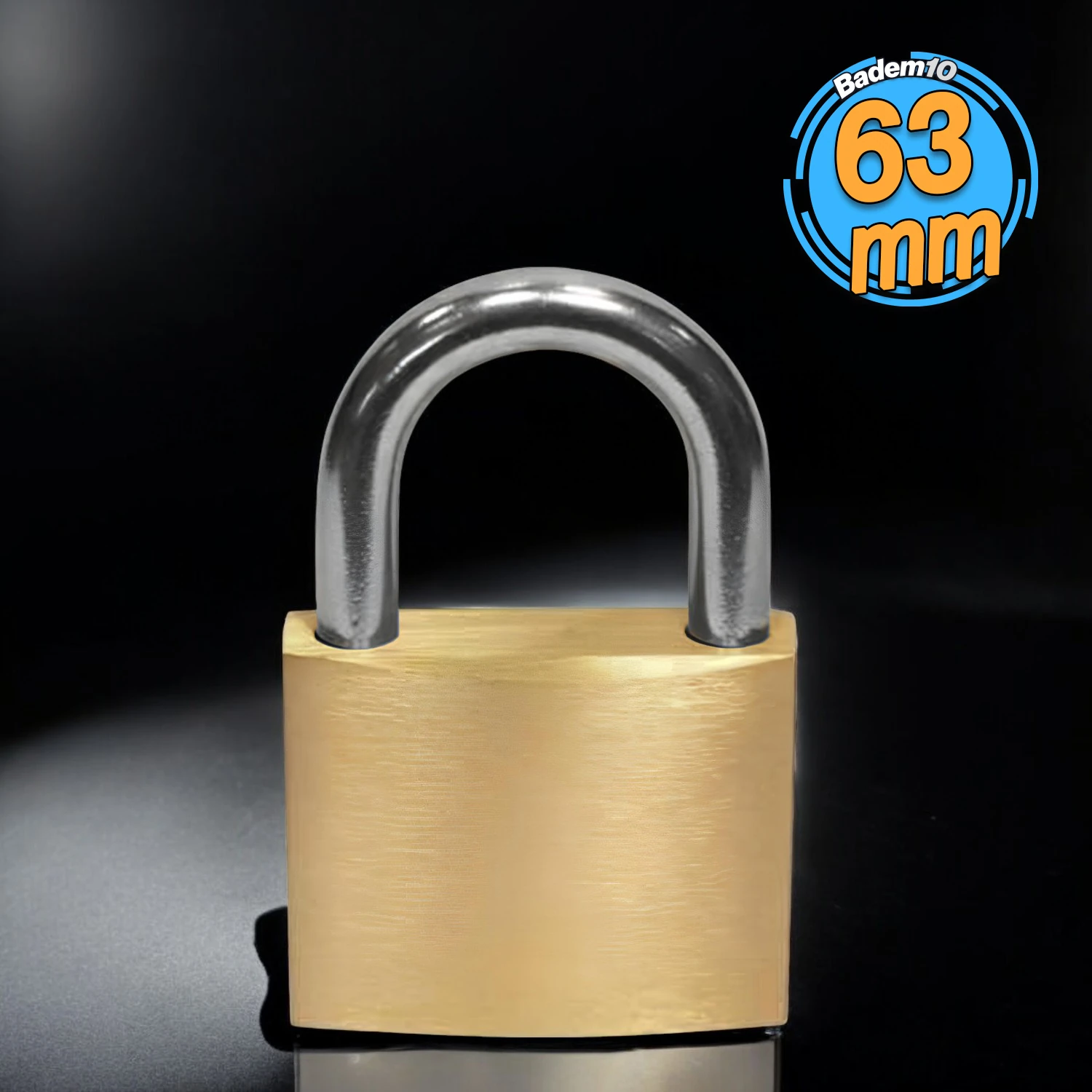 Asma Kilit Sarı 63 mm 3 Anahtarlı Halka Kapı Sandık Kutu Kilidi Tosba Kilit