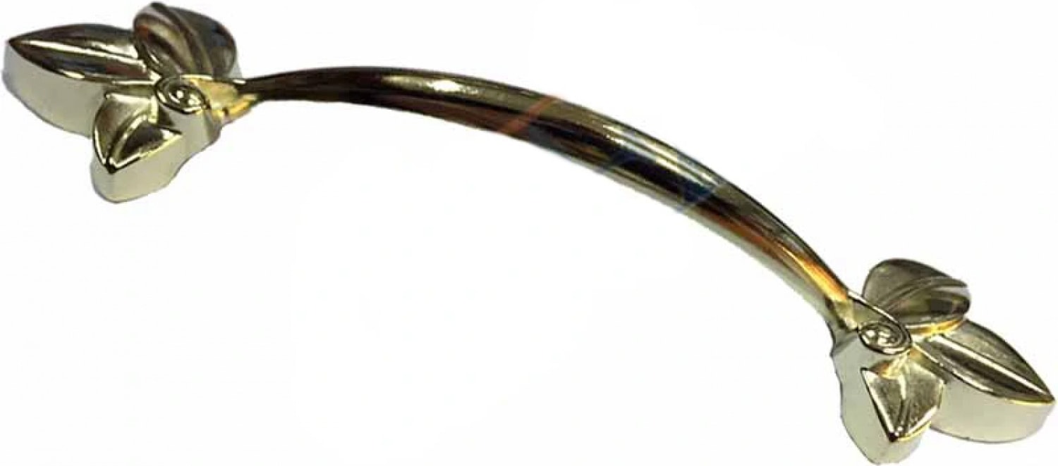 Dekoratif Zamak Yaprak Kulp - 96MM, Sarı, 1 Adet