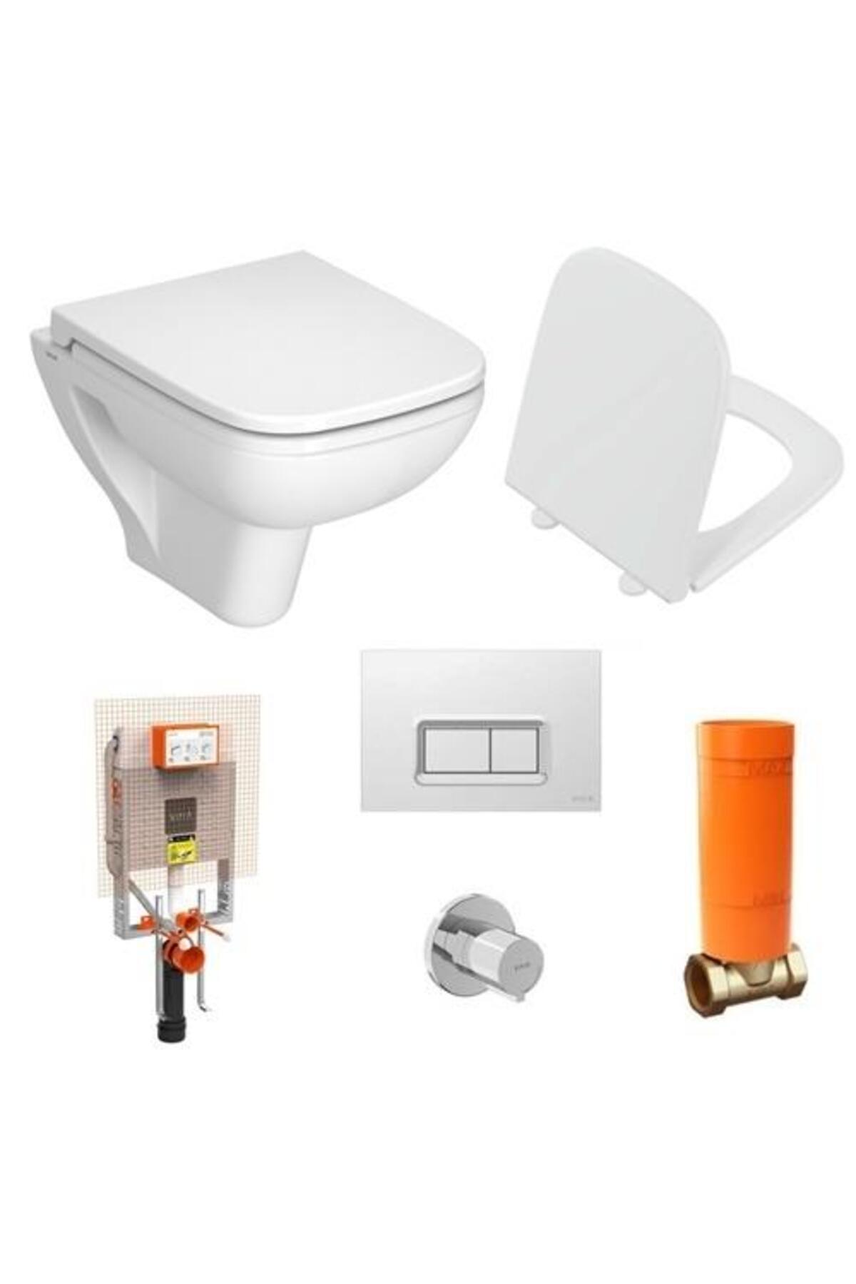 S20 Square Asma Klozet 48cm + S20 Klozet Kapağı +  Gömme Rezervuar Set