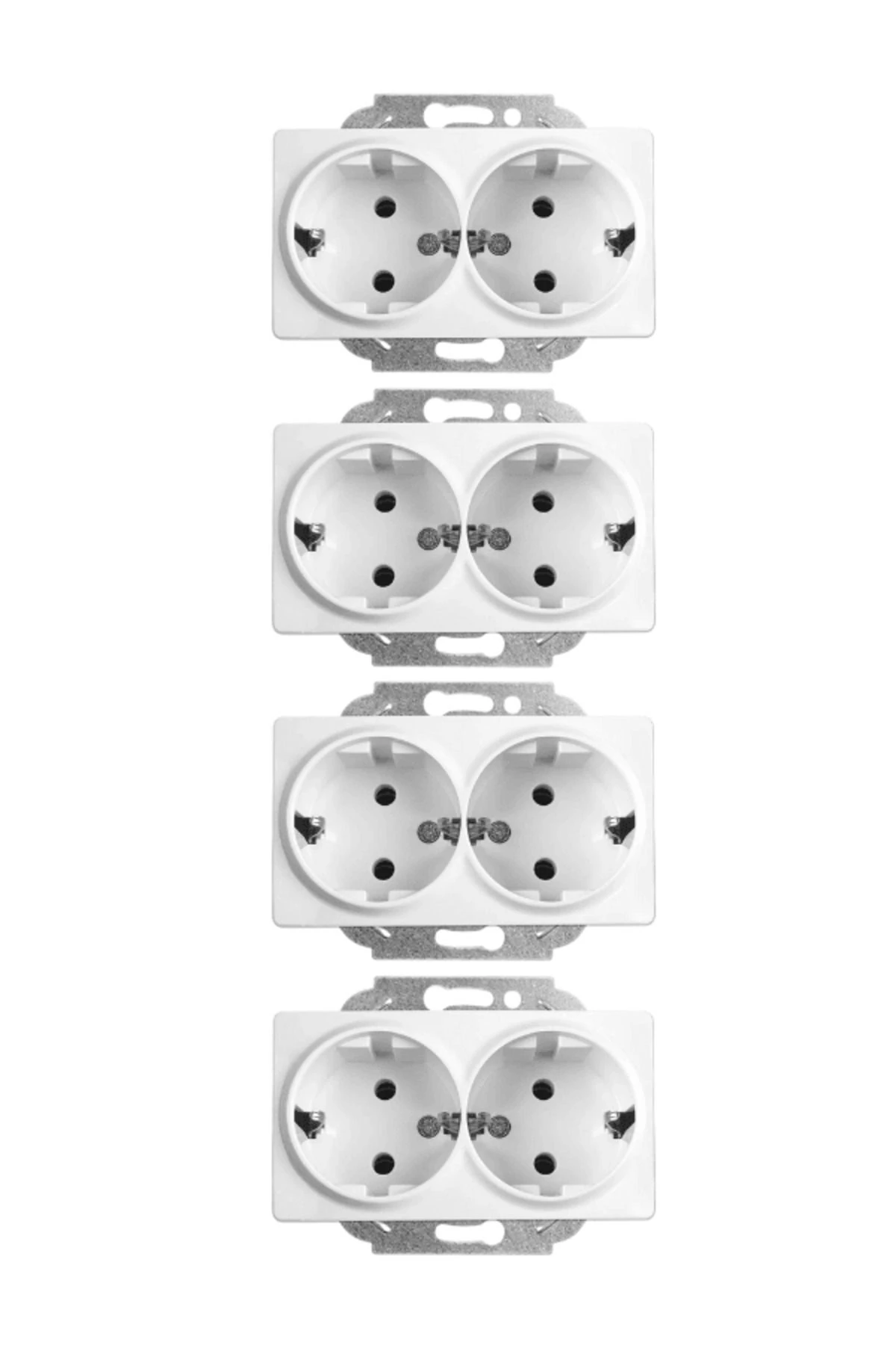 Viko Linnera İkili Topraklı Priz Beyaz 90440056 (Çerçeve Dahil) (4 Adet)