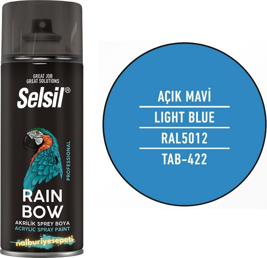 Rainbow Akrilik Sprey Boya Açık Mavi 400 Ml. - RAL5012