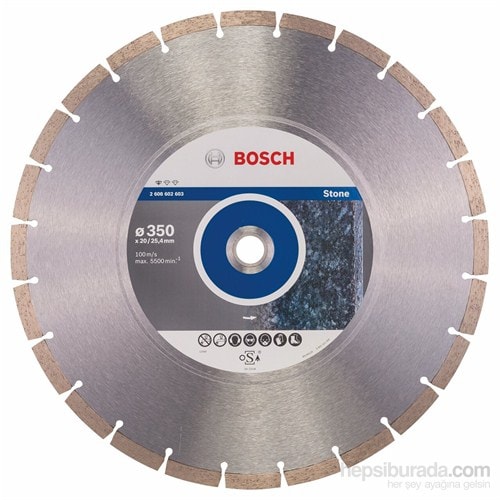 BOSCH - Standard Seri Taş İçin Elmas Kesme Diski - 350 X 20,00+25,40 X 3,1 X 10 Mm