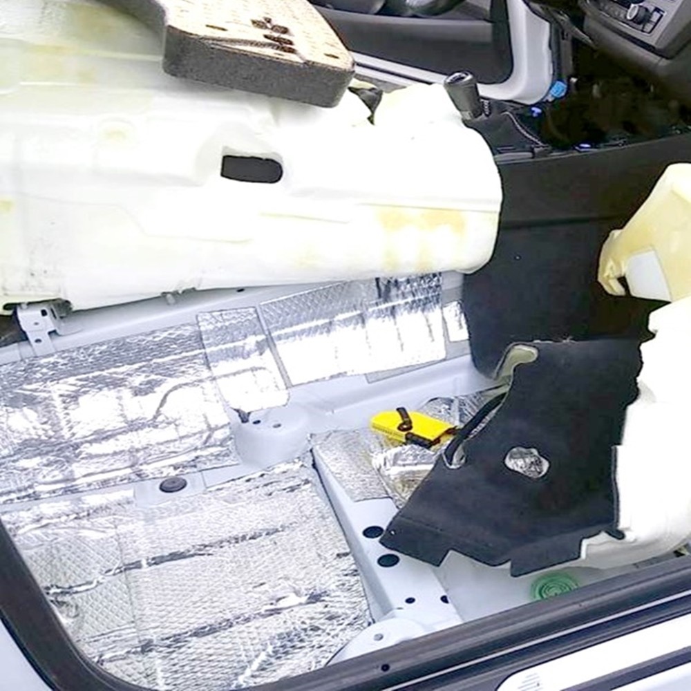10 Adet 35x20cm Ziftli Oto Ses ve Su Yalıtım Pedi Folyolu Gürültü ve Nem Kalkanı Kendinden Yapışkanlı