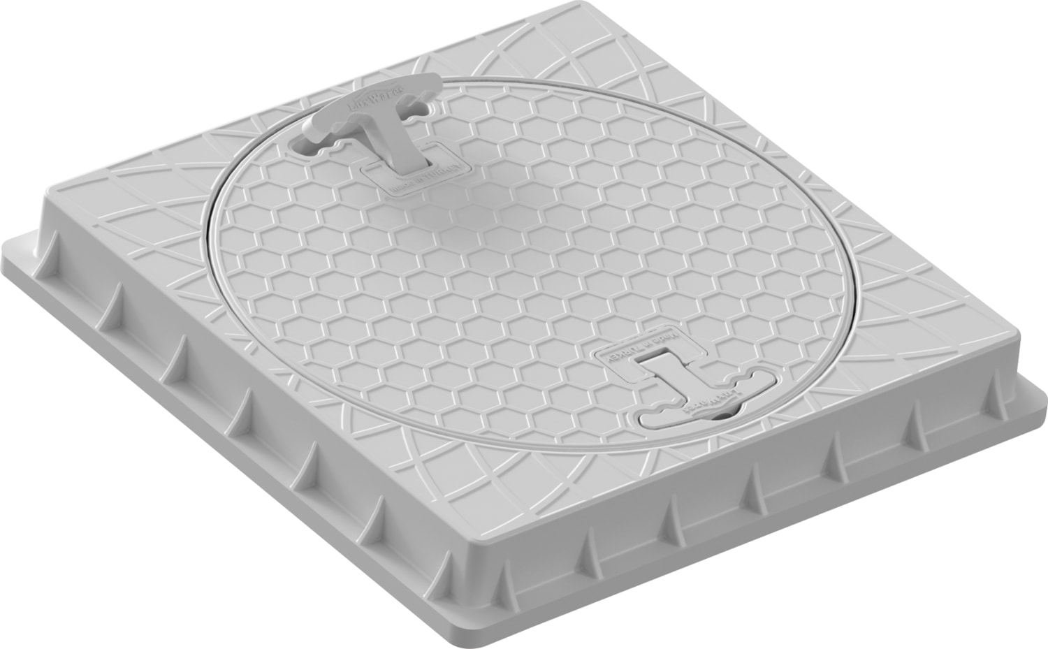 OZKUVVET 500MM Plastik Kare Rögar Kapağı / Çerçeve + Kapak
