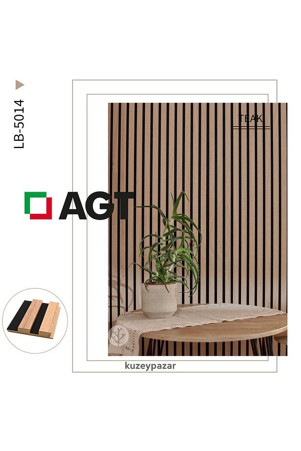 AGT Duvar Lambri Profili Lb 5014- TEAK