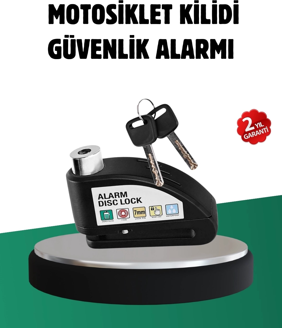 Titreşim Sensörlü Alarm Disk Kilidi Motosiklet Scooter Bisiklet
