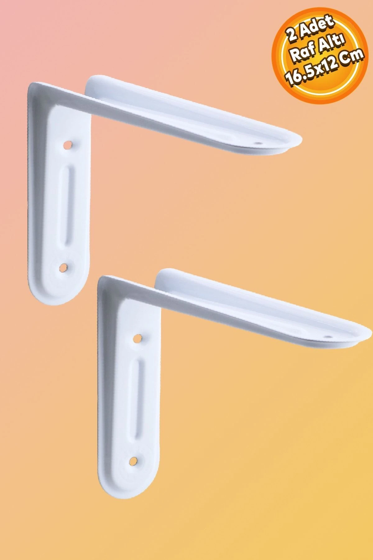 Raf Altı Raf Tutucu Ayak Ferforje Beyaz Klas 16.5 x 12 cm 2 ADET (No:1)