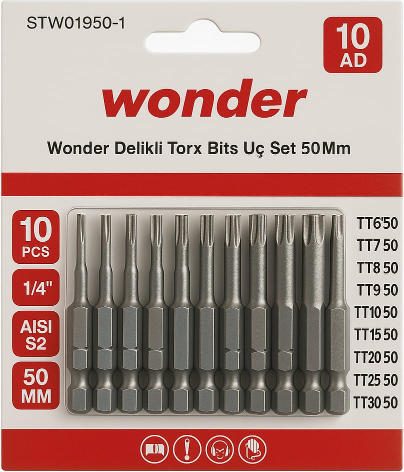 BOSCH Delikli Torx Bits Uç Set 50MM 10 Lu - STW01950-1