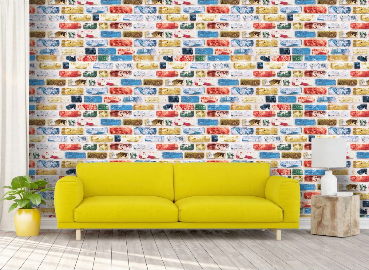 5 Adet (2,5m2) x Tuğla Desenli 3 Boyutlu Renkli Strafor Köpük Duvar Kaplama Paneli (BR-519)