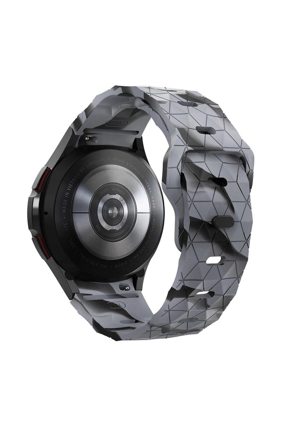 Samsung Galaxy Watch 4 Classic 46mm Kordon Kayış Prizma Desen Silikon KRD-116