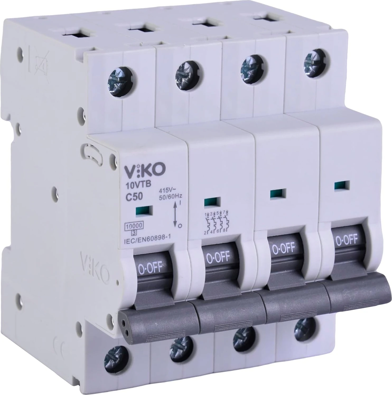 10VTB-4C50 Otomatik Sigorta 10KA C Tipi 4 Kutup 50A