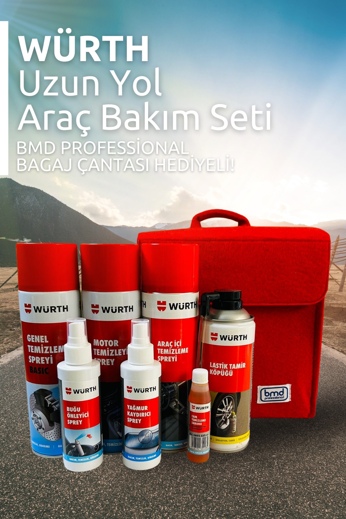 uzun yol araç bakım seti - BMD Professional bagaj çantası hediyeli