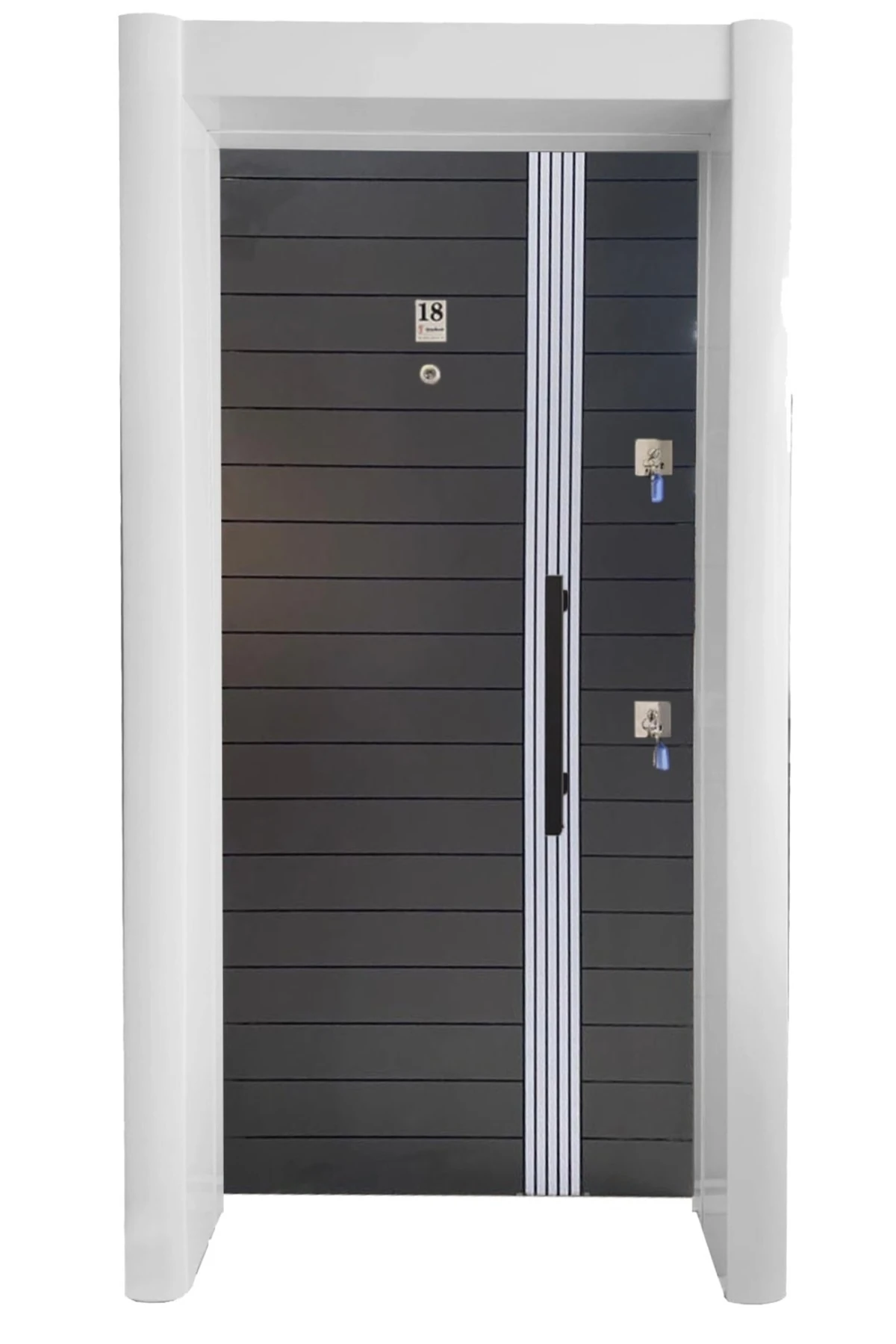 Çelik Kapı Antrasit Düz Model Çelik Kapı,tırnaklı Çelik Kapı, Çelik Kapı Sol Açılım