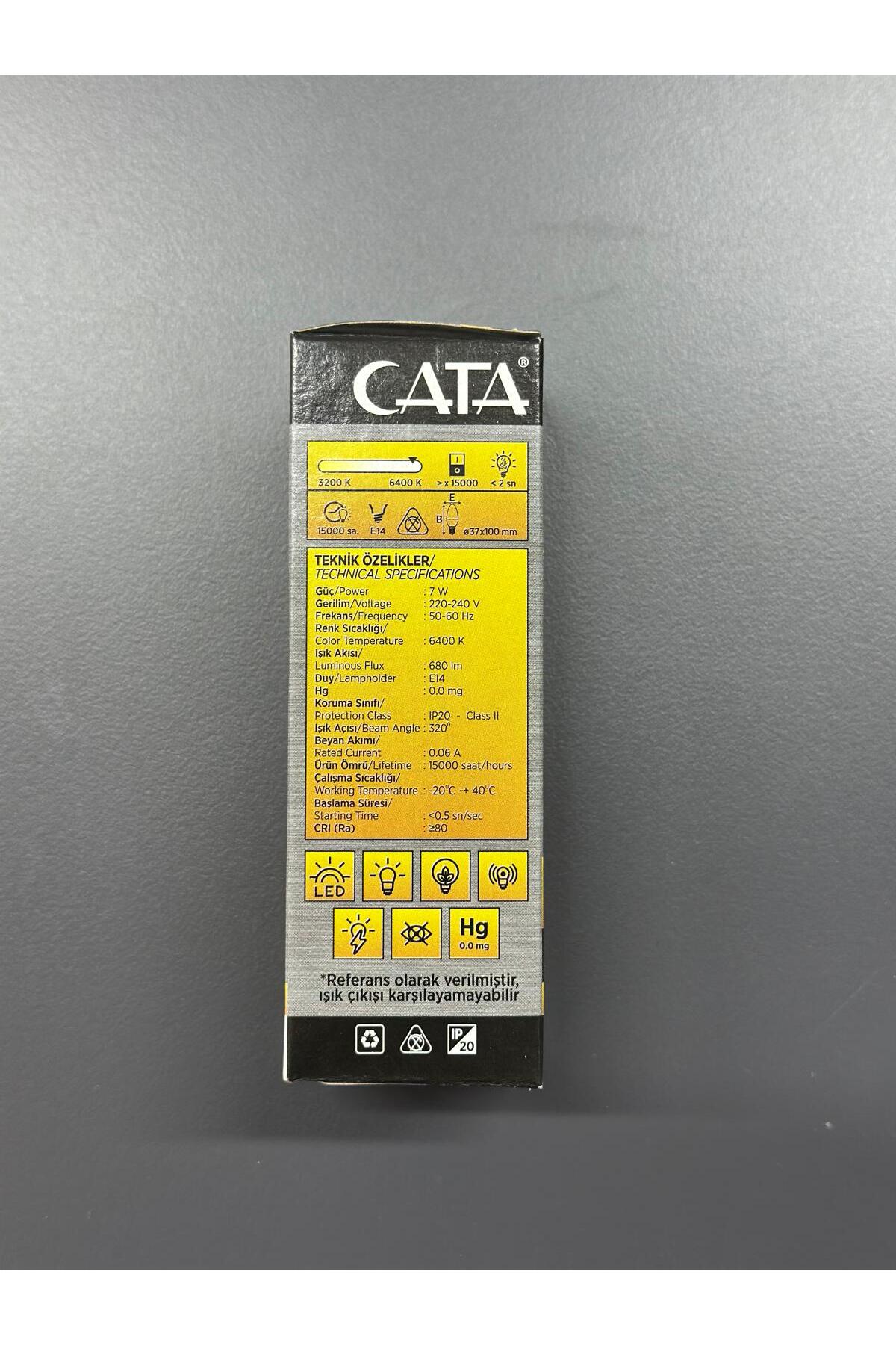 CT4079-(5 ADET) İNCE DUY LED LAMBA-BEYAZ IŞIK 680Lm E14