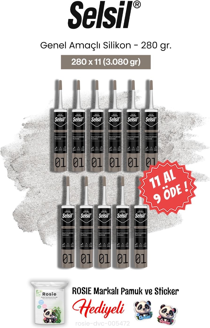 Genel Amaçlı Silikon 11 Al 9 Öde 280 gr ve Rosie Pamuk