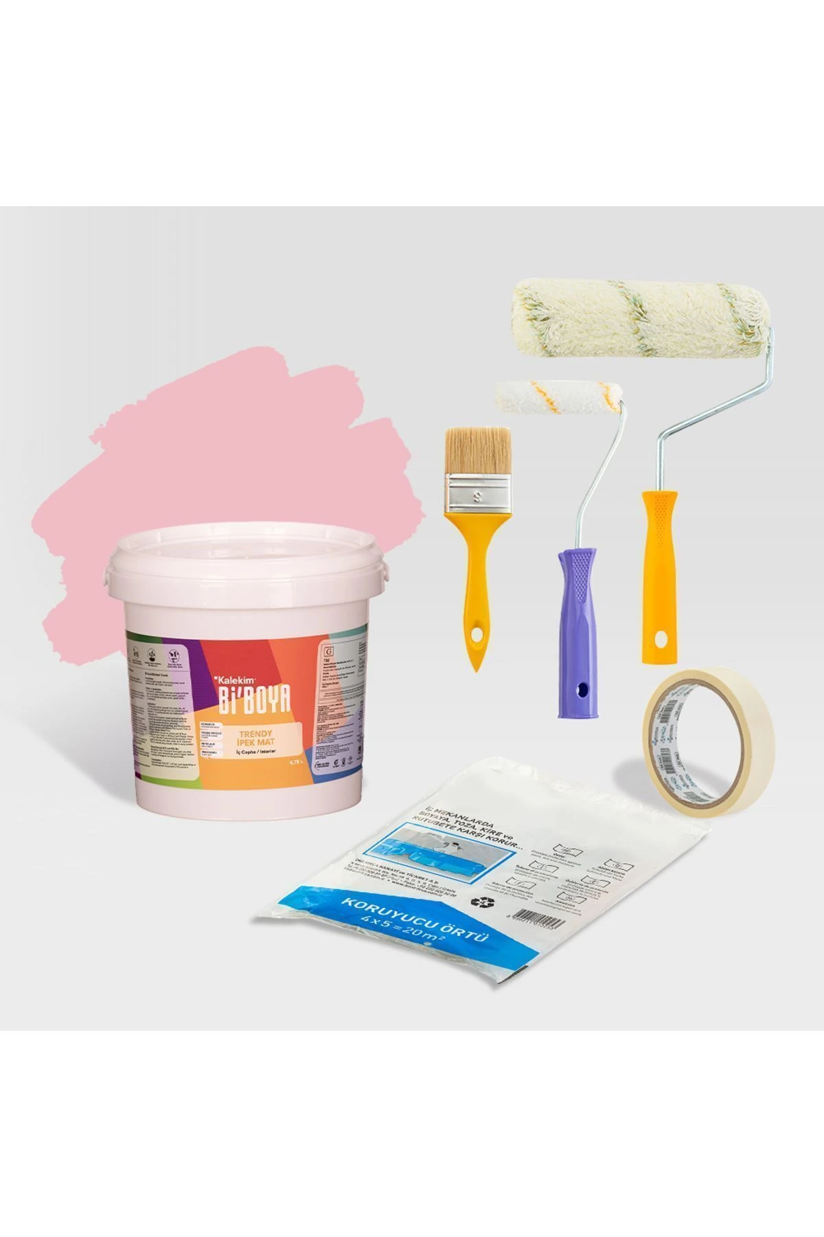 Tek Duvar Boyama Seti Pembe Inci