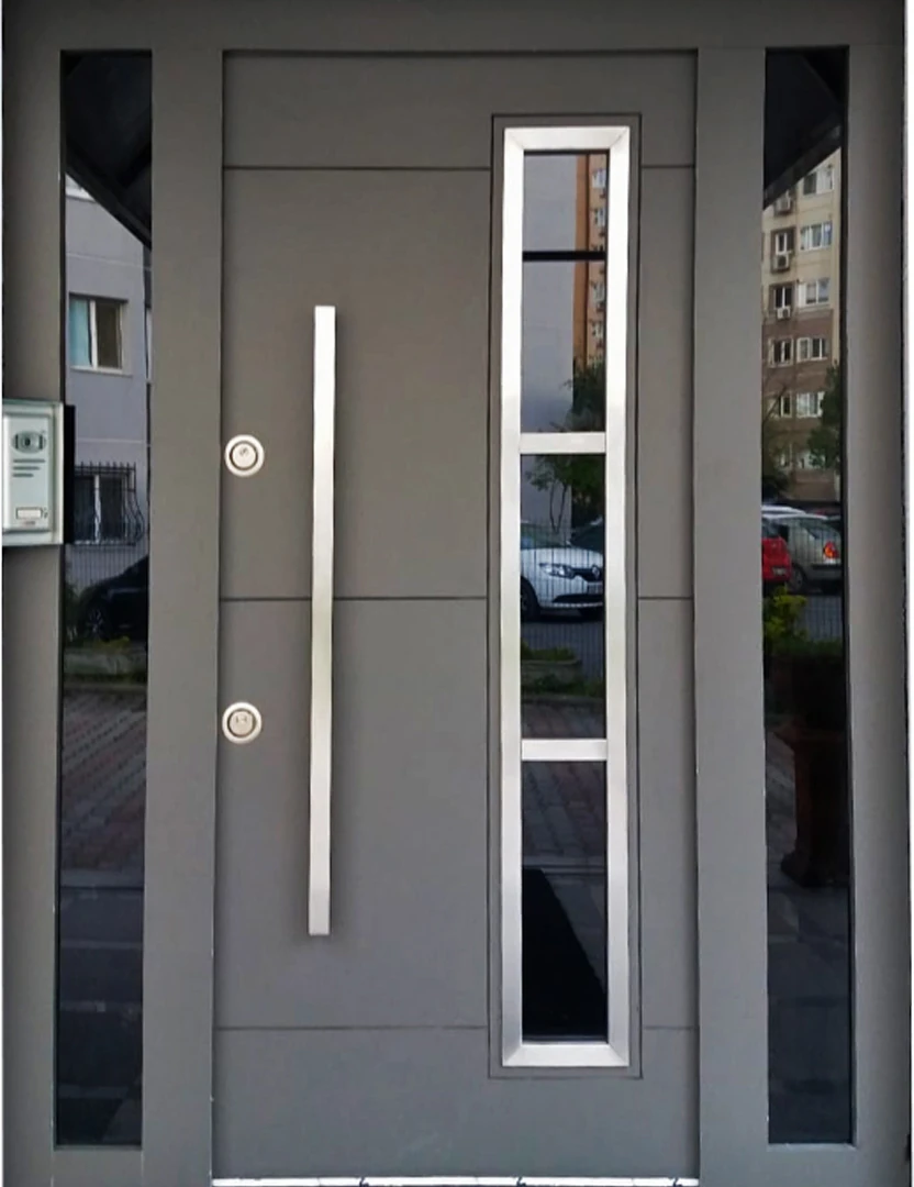 Çelik Kapı Kompakt Kompozit Villa Kapısı Camlı