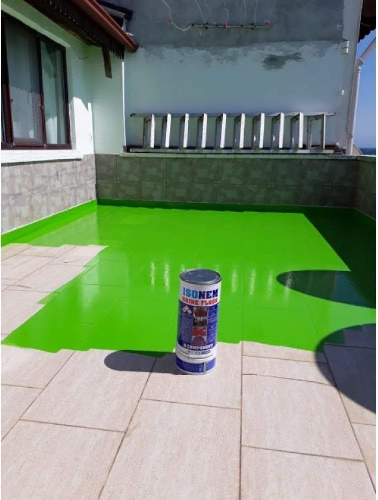 Isonem Shine Floor Solvent Bazlı Fayans Boyası 4.5 kg Siyah