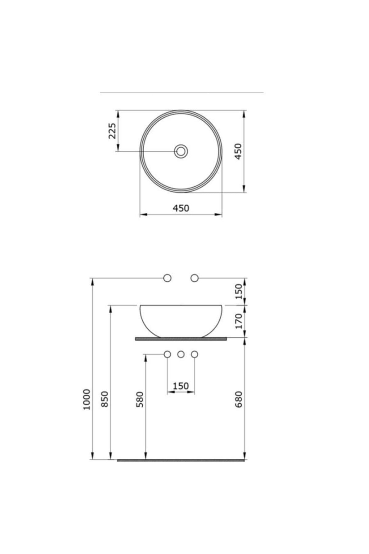 Venezia Lavabo Çanak 45 Cm Mat Yeşil 1119-027-0125