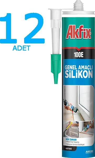 Şeffaf Silikon Genel Amaçlı 100E 280 ml (12 Adet)