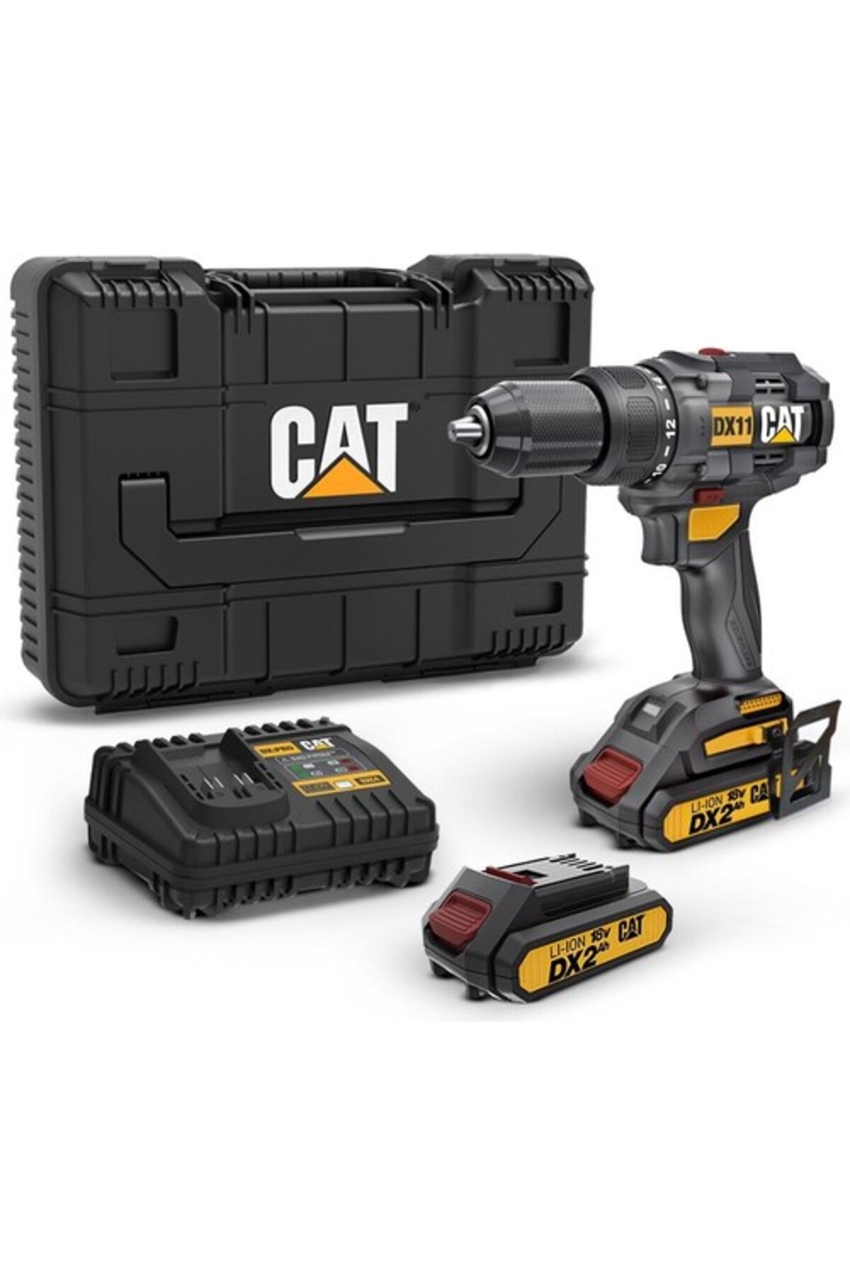 CAT DX11 18Volt/2.0Ah Li-ion Çift Akülü Kömürsüz Profesyonel Şarjlı Matkap