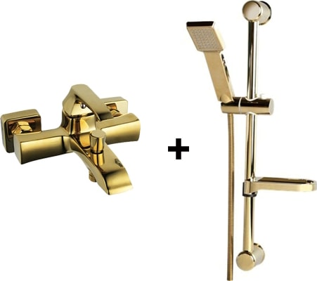 Banyo Bataryası + Duş Seti - Altın-Gold