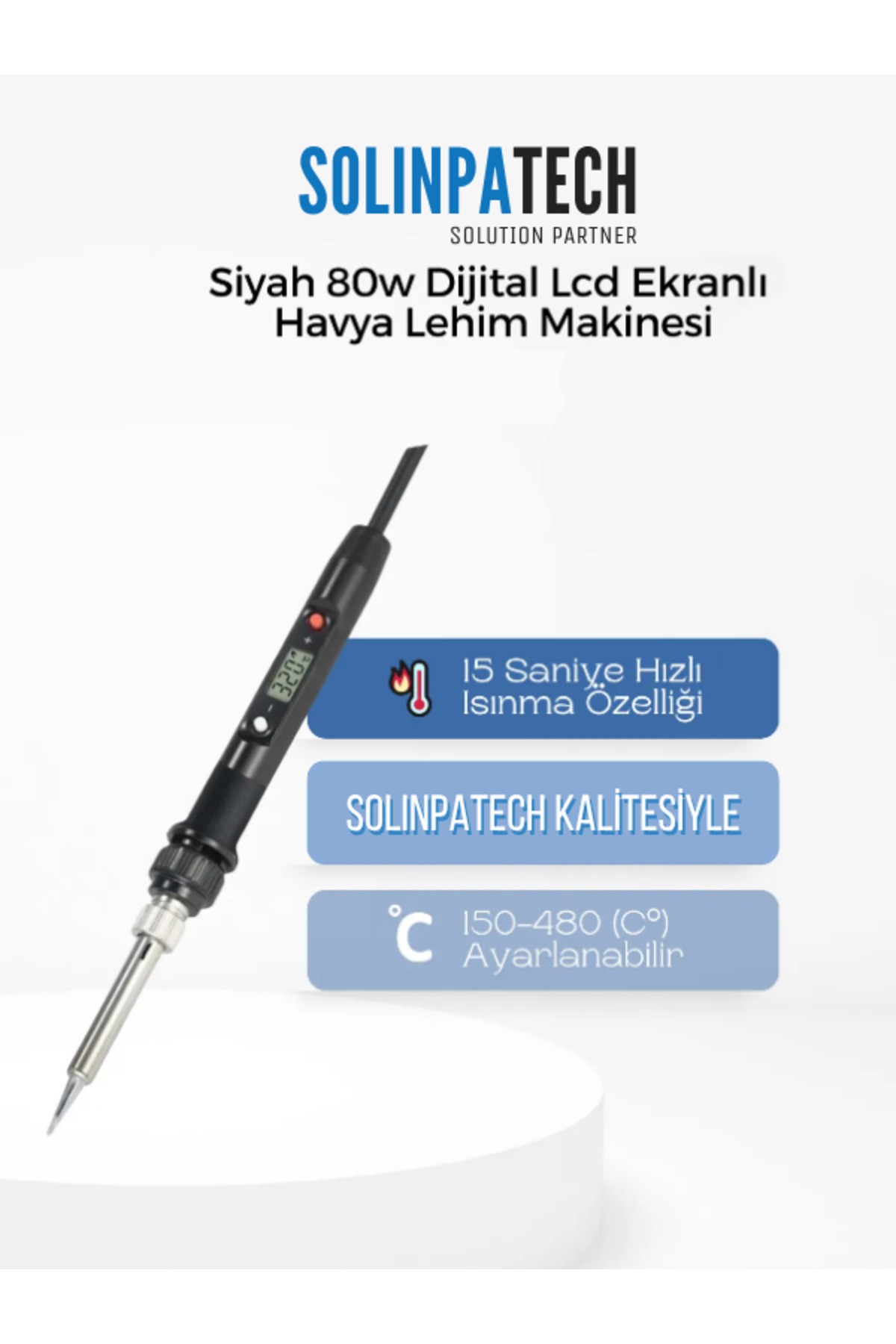 80w Dijital Lcd Ekranlı Isı Ayarlı Kalem Havya Profesyonel Kullanım Lehim Makinası