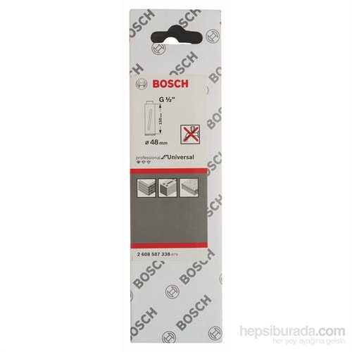 BOSCH - Elmas Kuru Karot Ucu G 1/2" - 48 Mm, 150 Mm, 3 Segmente, 7 Mm