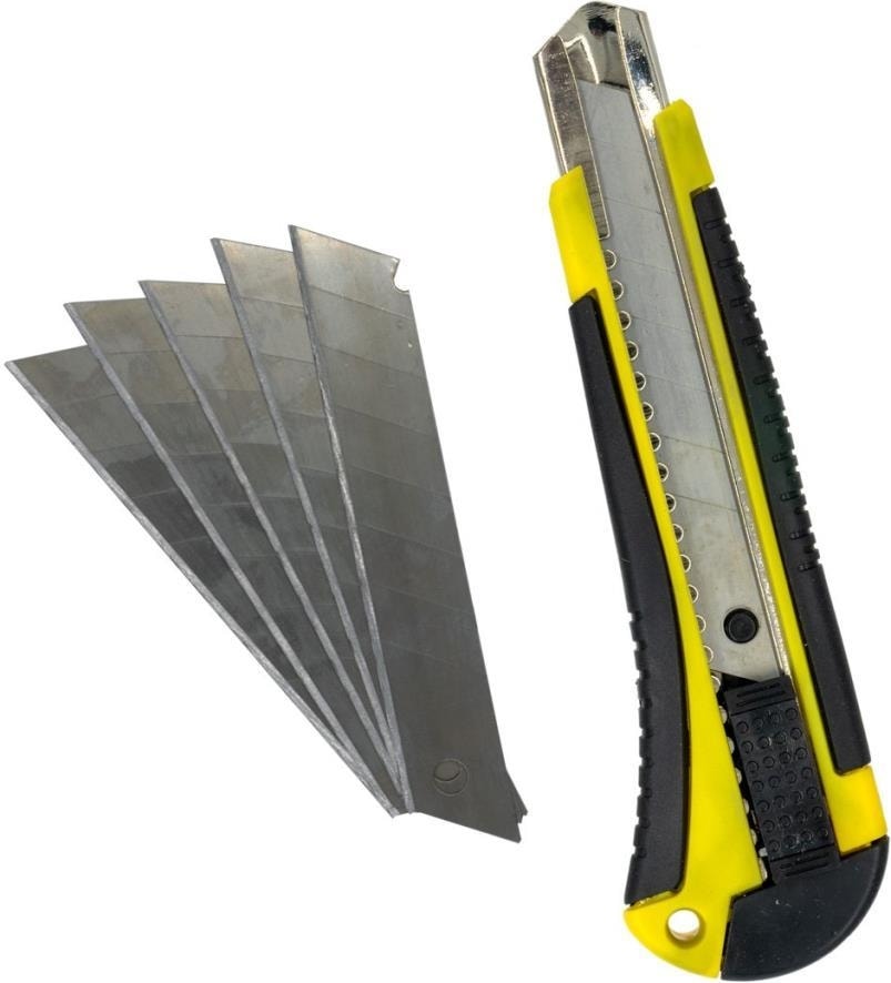 5335 Geniş Maket Bıçağı Falçata Yedekli Set 18 mm