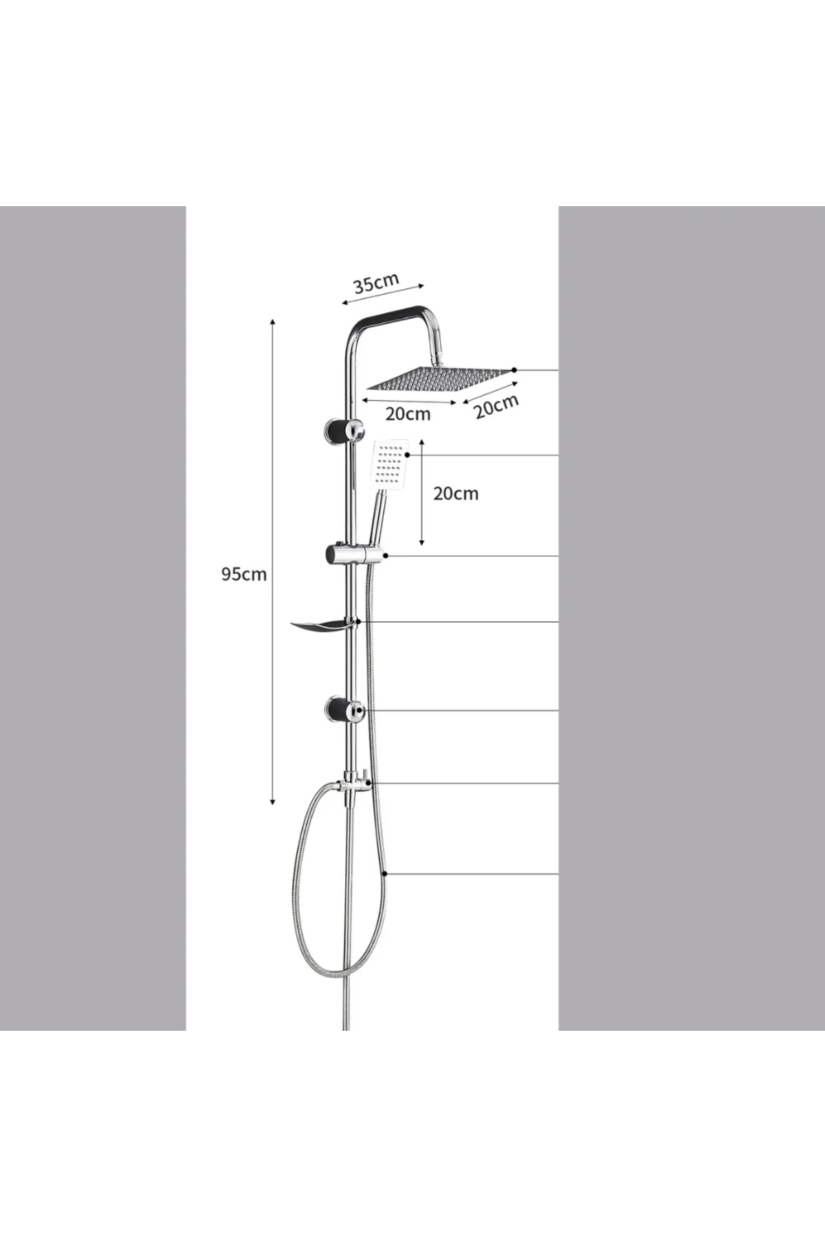 304 Paslanmaz  Yağmurlama Robot Duş Seti Metal El Ve Tepe Başlık(ck titan304)