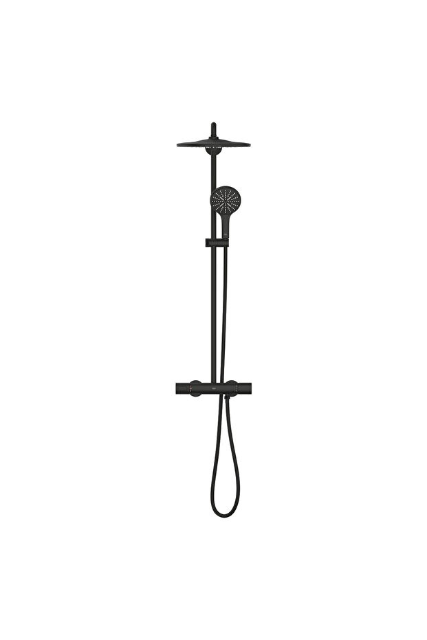 Rainshower Smartactive 310 Duvara Monte Termostatik Bataryalı Duş Sistemi Phantom Black - 2211