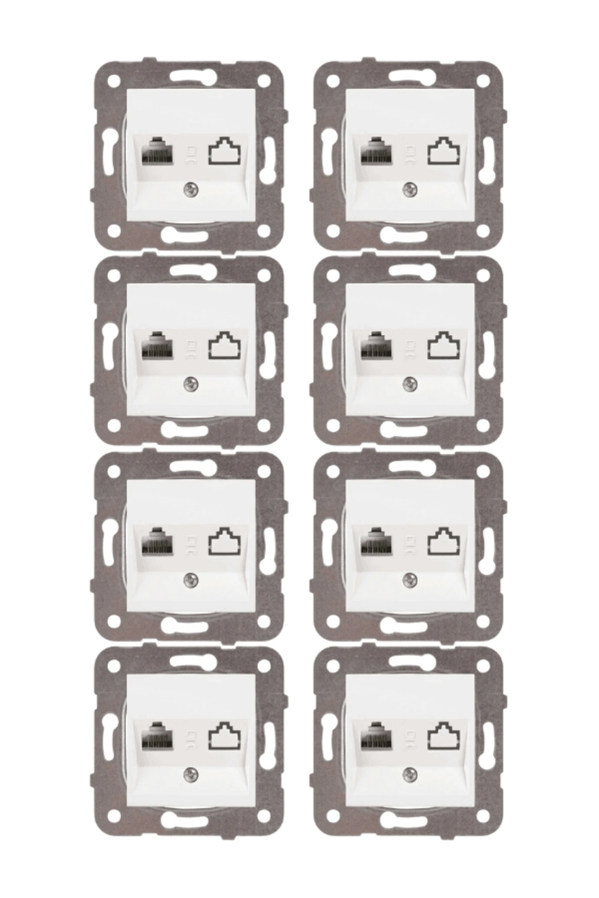 Viko Karre Tekli Nümeris Telefon Prizi Cat3 Beyaz (Çerçeve Dahil) 90967013 (8 Adet)