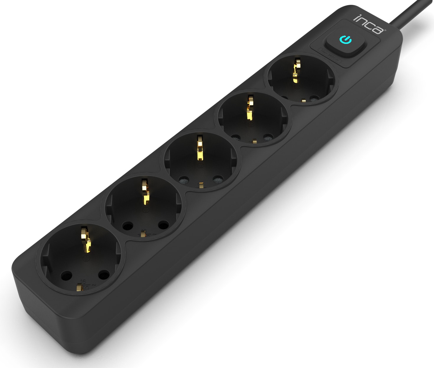 IPW-44SY 5 Port Akım Korumalı LED Tuşlu Priz 1.5m - Siyah