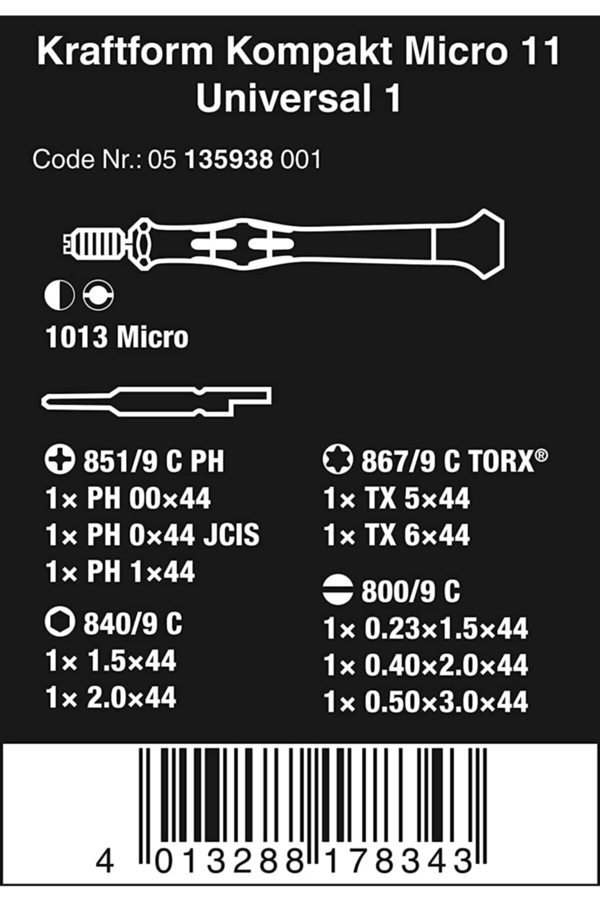 WERA K. Kompakt Micro 11 Çantalı Set 05135938001