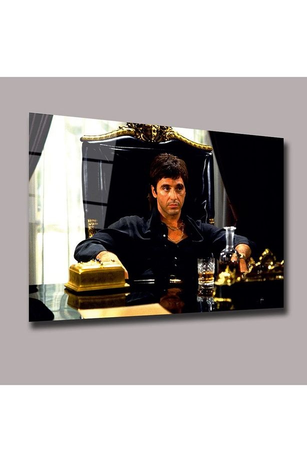 Scarface Tony Montana Alpaçino Sinema Ve Ünlüler Cam Tablo #PCT0927