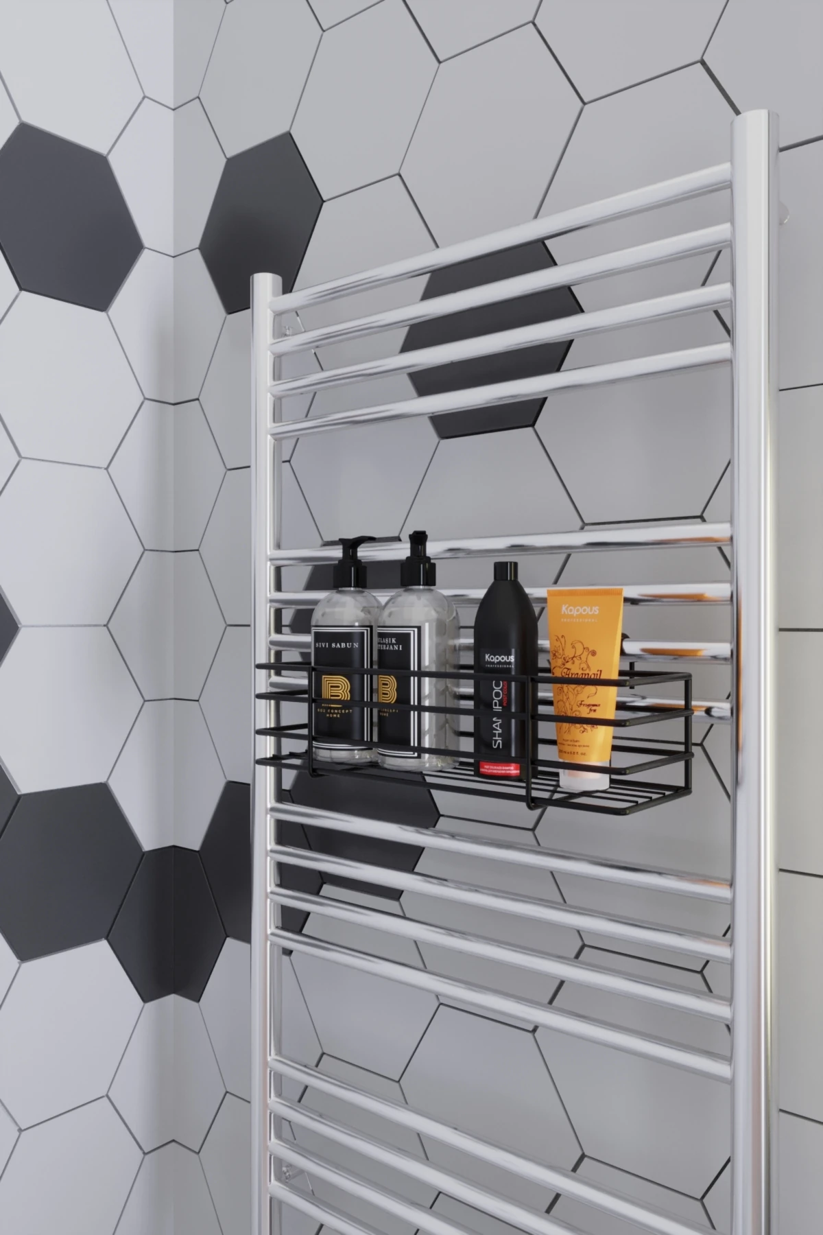 Hazneli Banyo  Aksesuar Makyaj  Kozmetik Sabunluk  Havlupan Banyo Düzenleyici Banyo Rafı