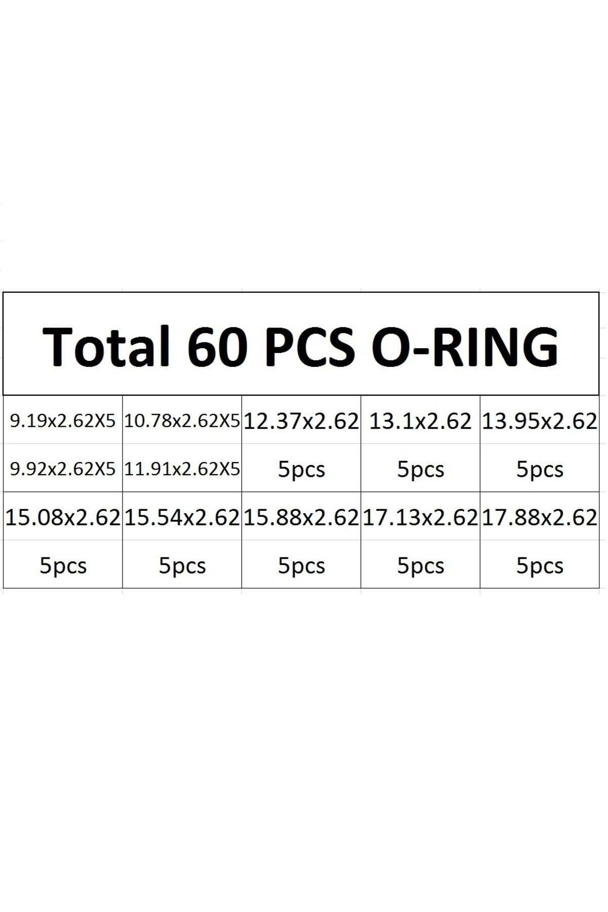 60 Adet Kauçuk O-ring Conta Takımı Kutulu