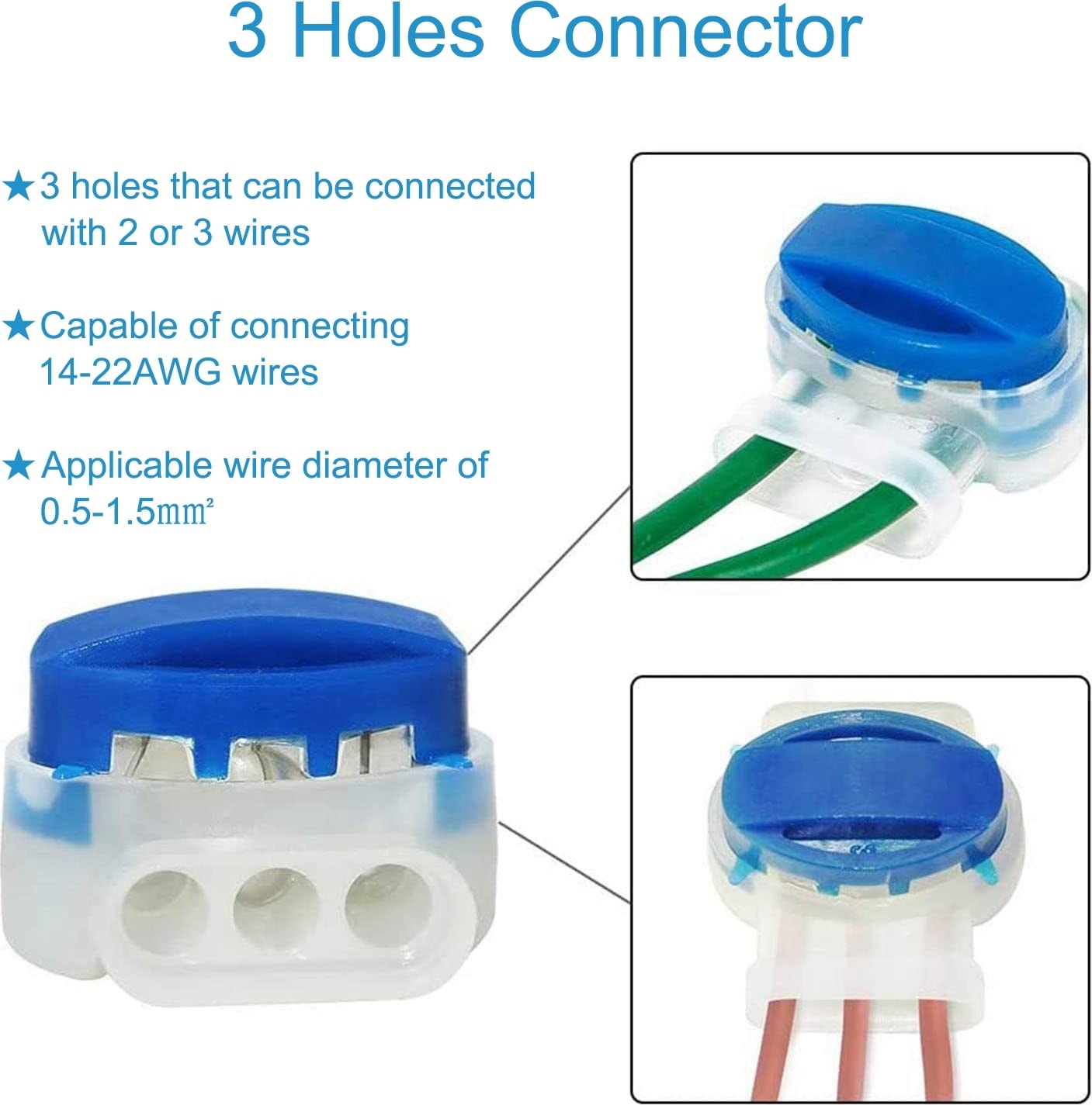18 Paket Elektrik Idc 314-BOX Pigtail 3 Kablolu Konnektörler 22-14 Awg Kablolar, Robotik Çim Biçme Makineleri Için (Yurt Dışından)